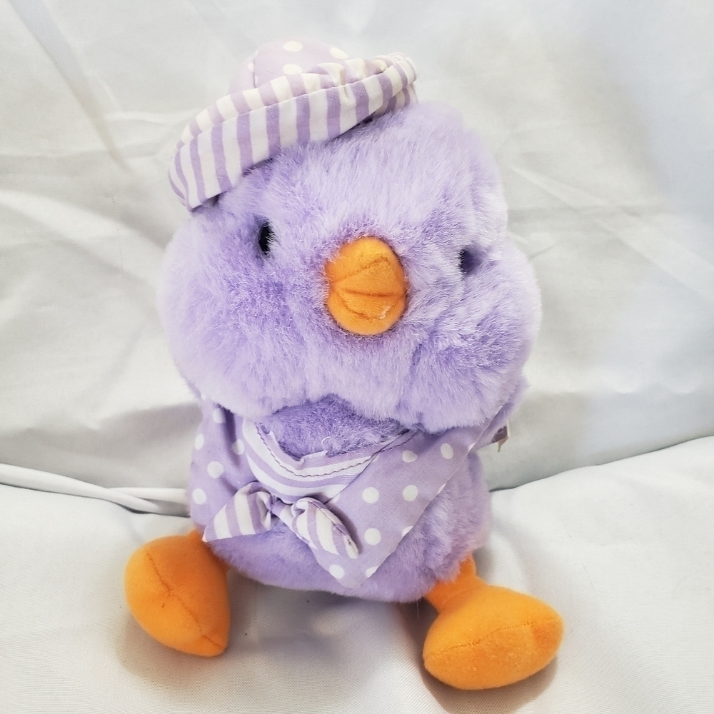 Purple Baby Chick Duck Plush Soft Expressions Dan Dee 8" Easter With Tag